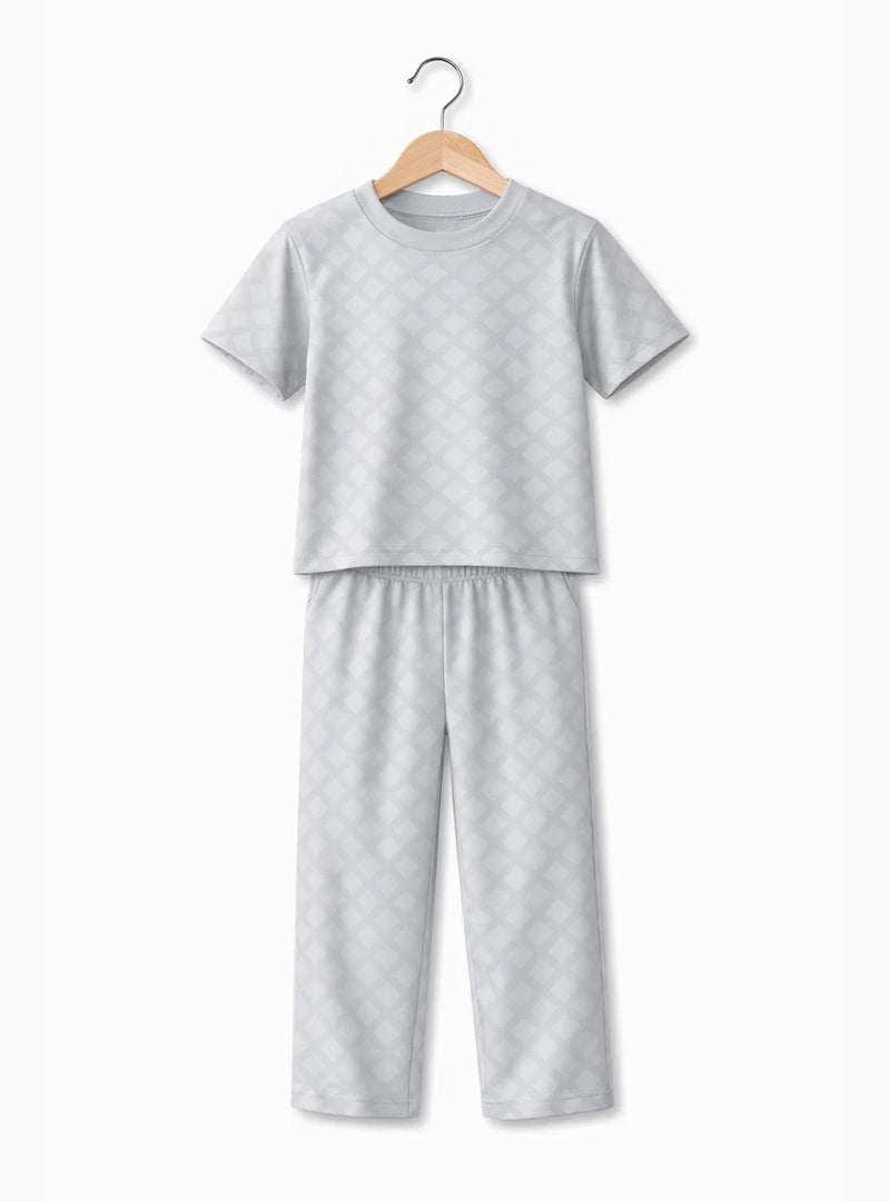 Boys Grey Pattern Co Ord Set