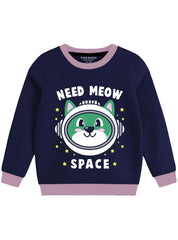 Meow in Space Winter Fleece Sweatshirt