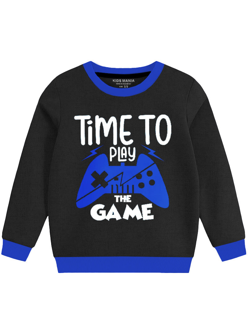 Charcoal Time To Play  Fleece Sweatshirt