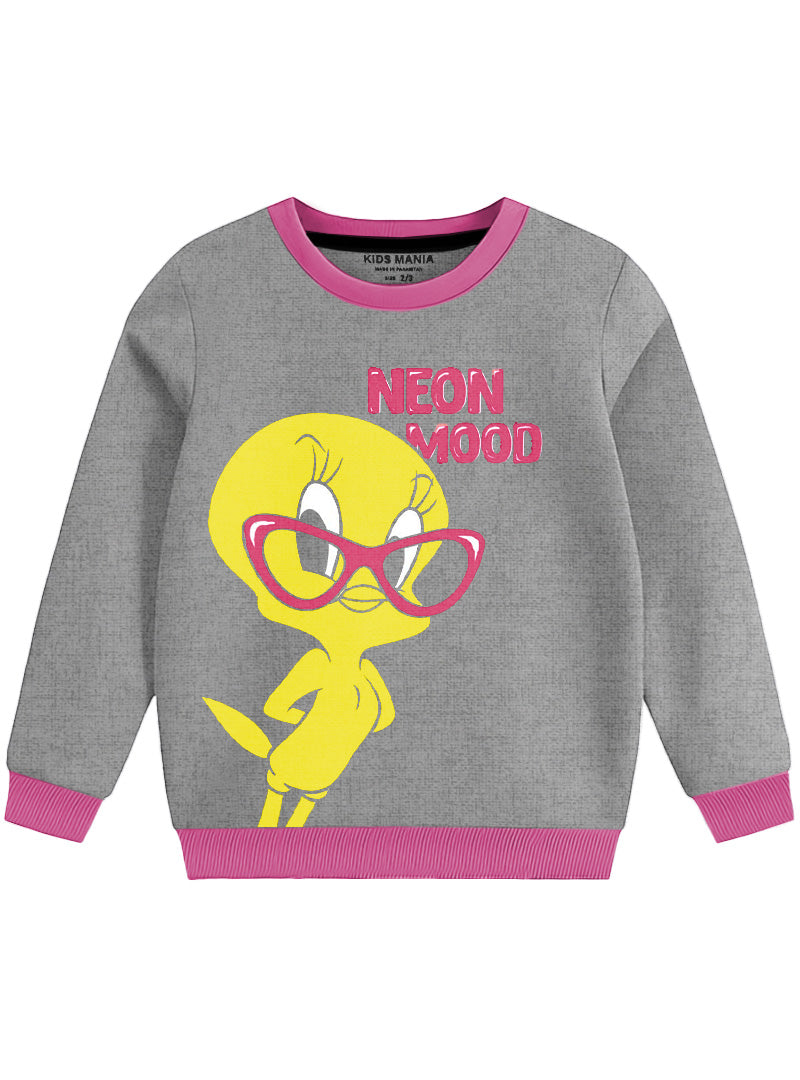 Neon Mood Printed Winter Sweatshirt