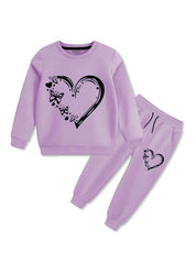 Heart Butterfly Tracksuit For Girls