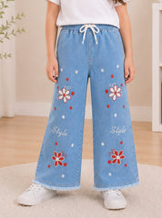 Girls Wide-Leg Jeans Ruby Bloom