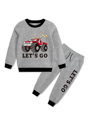 Ready Let's Go Truck Printed Tracksuit For Boys