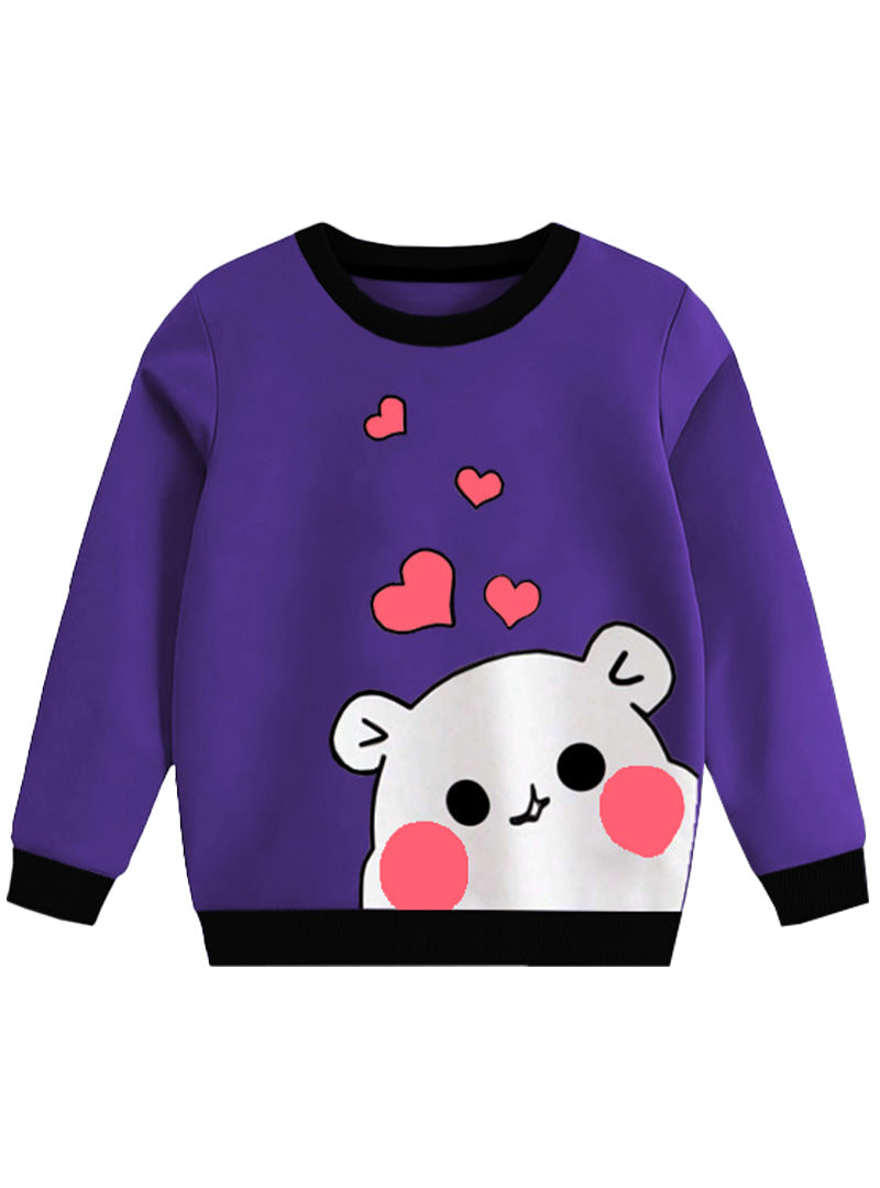 Kids Crew Neck Cute Bear Sweatshirt