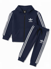 Boys Winter Tracksuit in Navy Featuring the Iconic Adidas Design