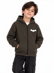 Boys Winter Zip Hoodie Shadow Bat