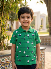 Boys Panda Play Polo Tee
