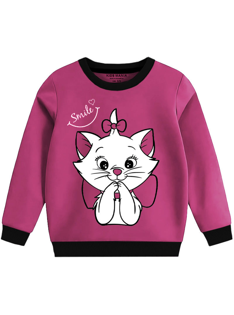 Cute Meow Smile Winter Fleece Sweatshirt