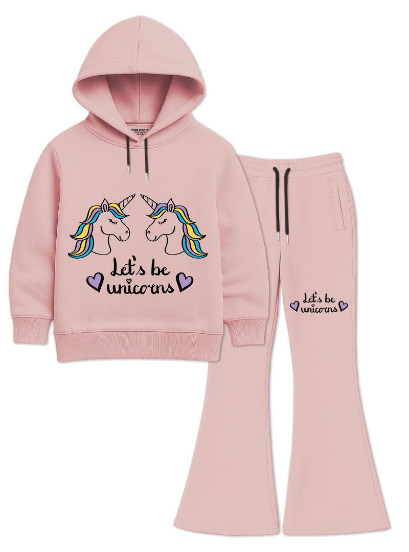 Girls Winter Hoodie Set Rainbow Unicorn Dream
