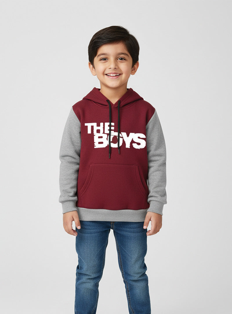 The Boys Winter Hoodie With Grey Contrast Sleeves