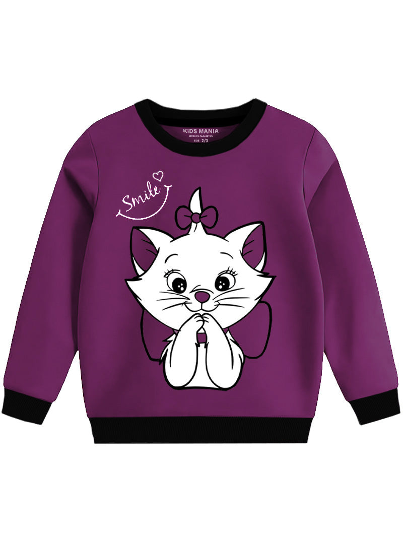 Cute Meow Smile Winter Fleece Sweatshirt