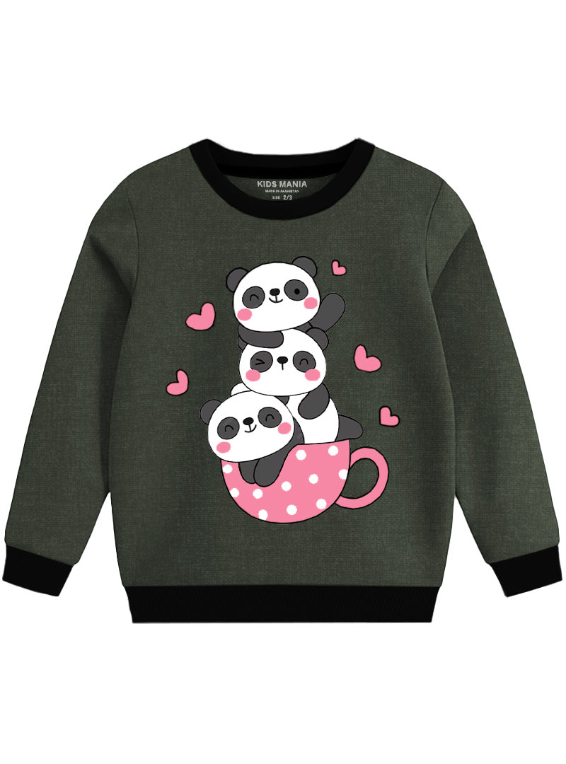 Three Cute Panda Cartoon Warm Sweatshirt