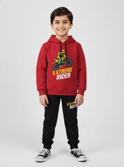 Winter Fleece Boys Hoodie Tracksuit Set 