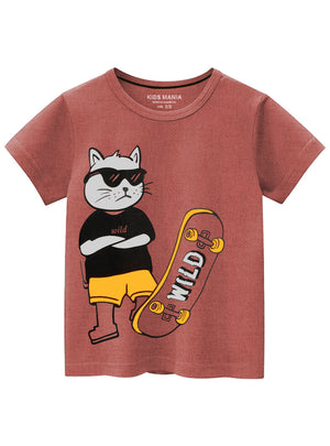 Mocha brown T Shirt for Boy