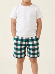 Boys Casual Check Print Short
