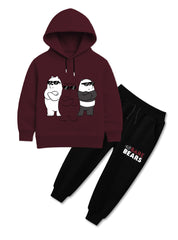 We Bare Bears Winter Fleece Hoodie Set For Boys