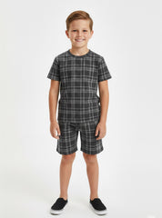Boys Classic Slate Check Summer Set