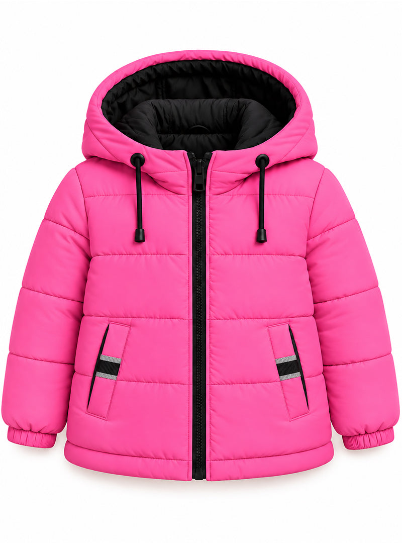 Girls Winter Puffer Jacket Pink Frostline