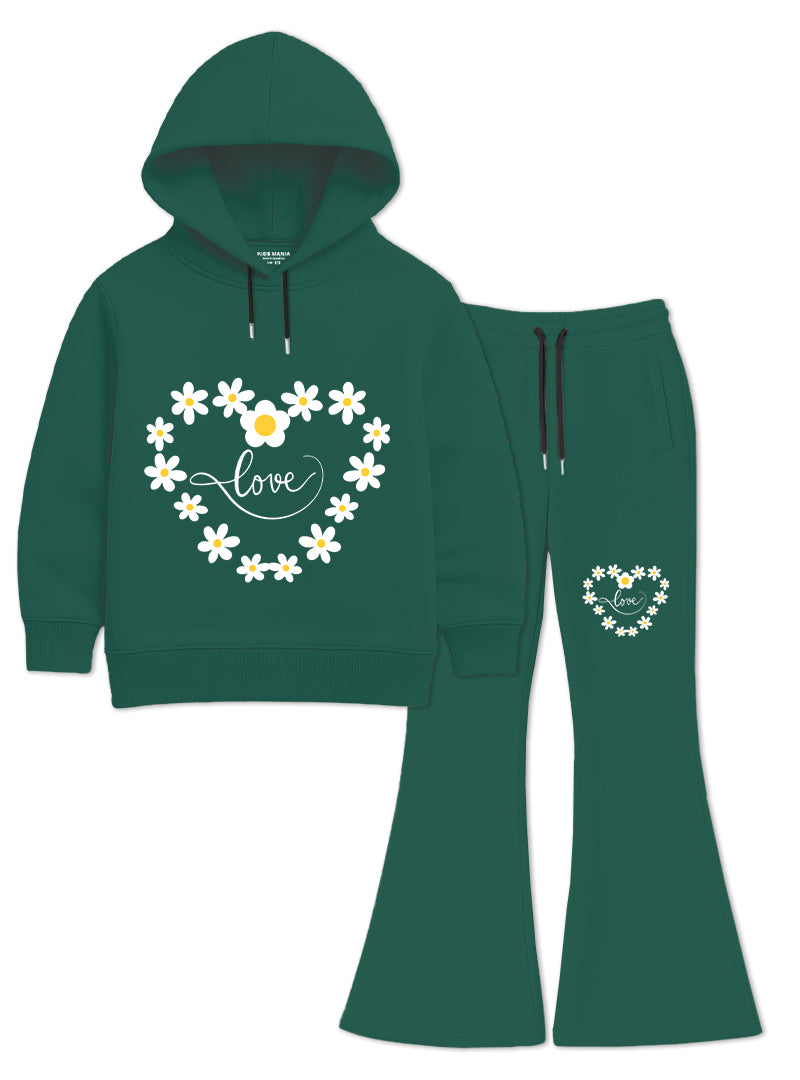 Girls Winter Hoodie Set Daisy Love