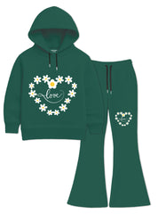 Girls Winter Hoodie Set Daisy Love