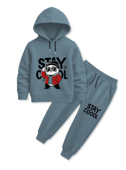 Boys Winter Hoodie Set Panda Snow Day