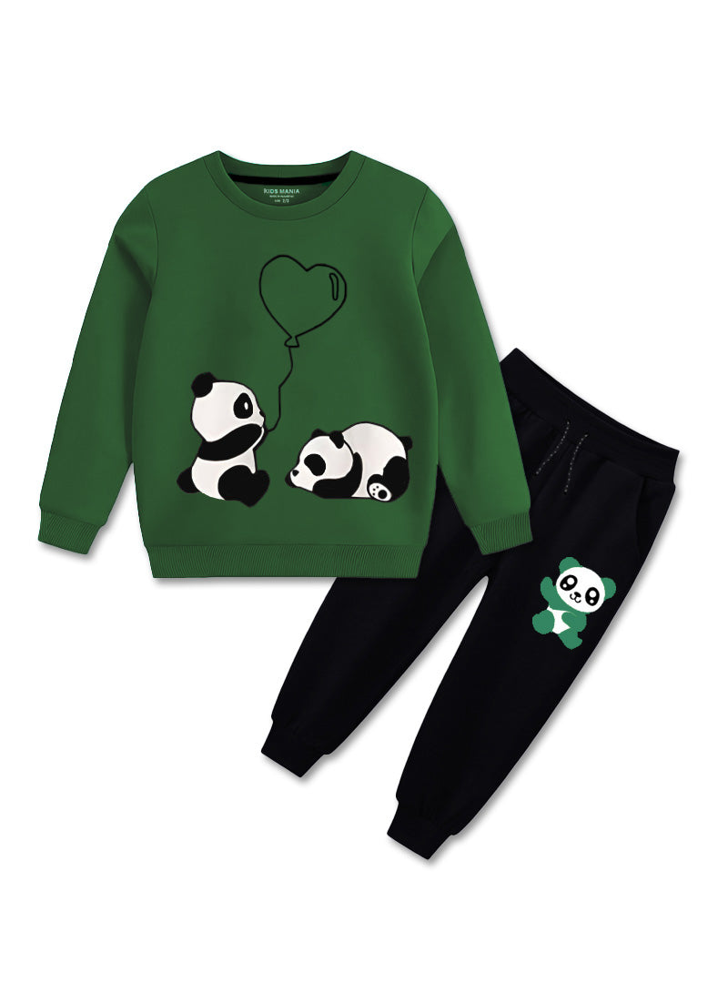Panda Love Winter Fleece Tracksuit For Boys