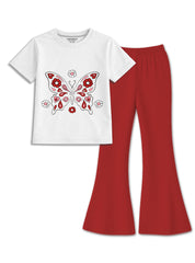Girls Butterfly Print Co Ord Set