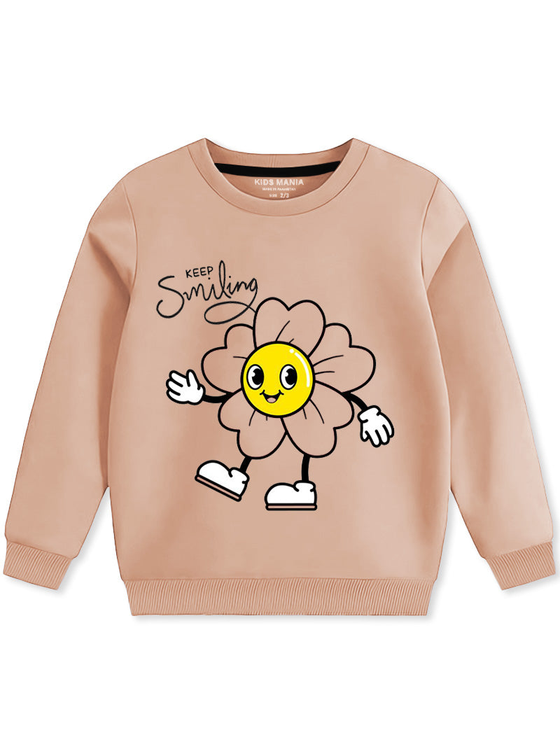 Keep Smiling Cartoon Warm Sweatshirt