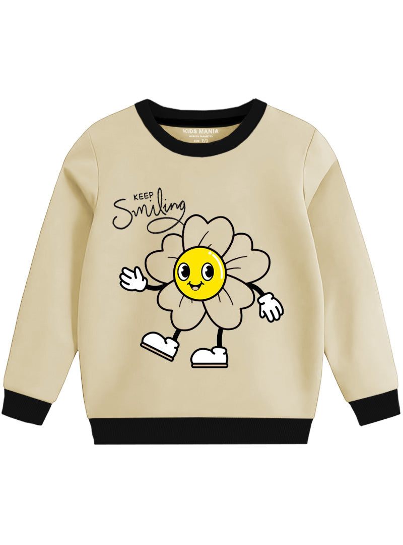 Keep Smiling Cartoon Warm Sweatshirt