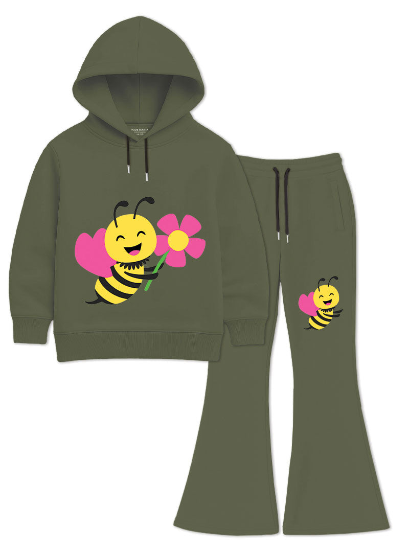Girls Winter Hoodie Set Busy Bee Blossom