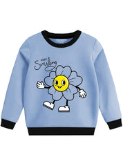 Keep Smiling Cartoon Warm Sweatshirt