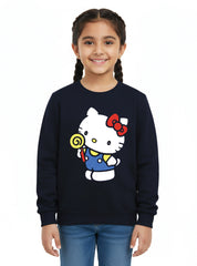 Sweet Kitty Lollipop Sweatshirt For Girls