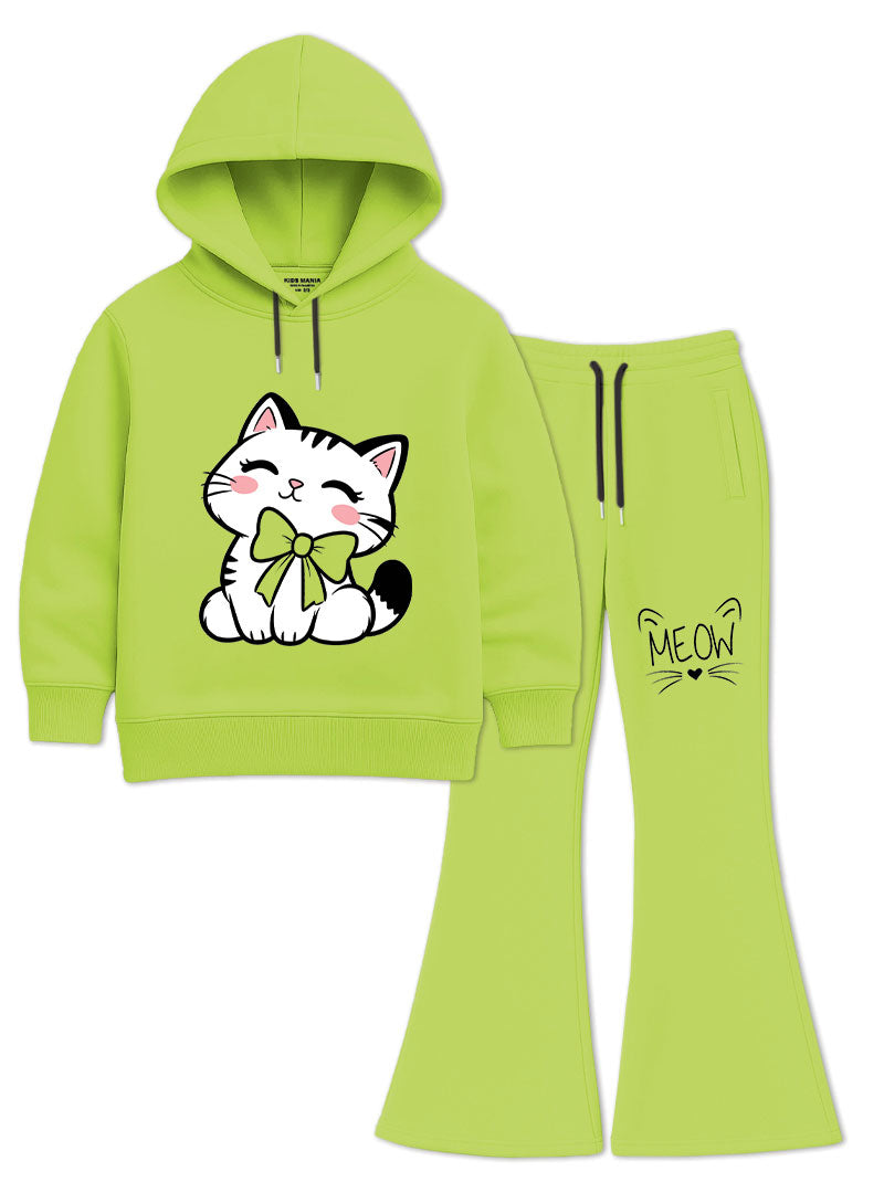 Girls Winter Hoodie Set Meow Magic