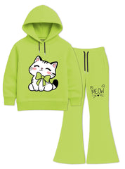 Girls Winter Hoodie Set Meow Magic