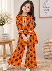 Girls 2-Piece Suit Orange Petal
