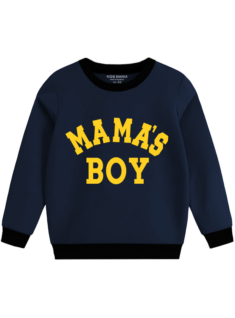 Boys Warm Fleece Sweatshirt - Mama's Boys - 1