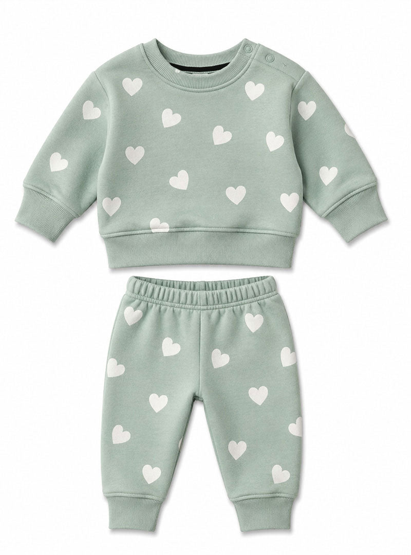 Toddler Winter Set Mint Heart Sprinkle
