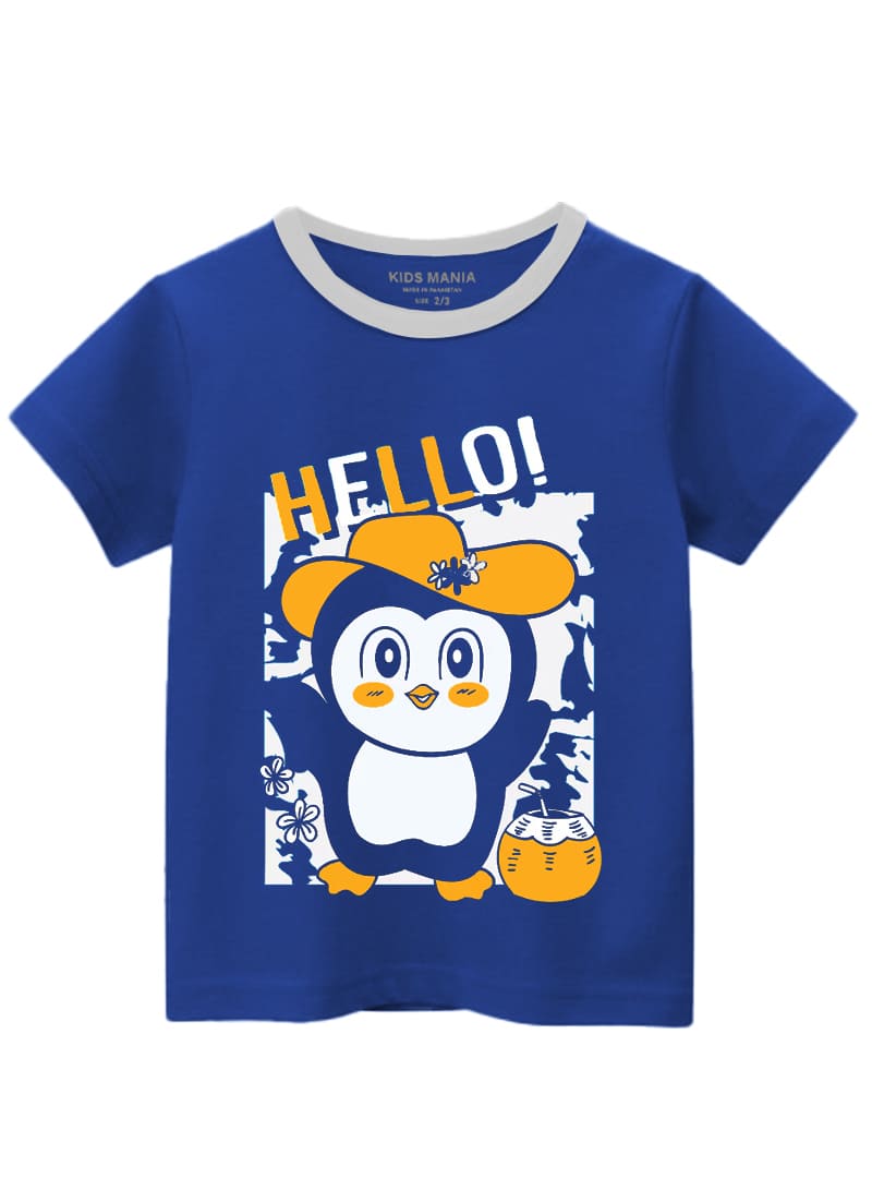 GIRLS T-SHIRT HELLO PENGUIN