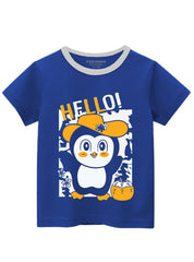 GIRLS T-SHIRT HELLO PENGUIN