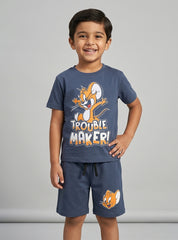 Boys Trouble Maker Shorts Set