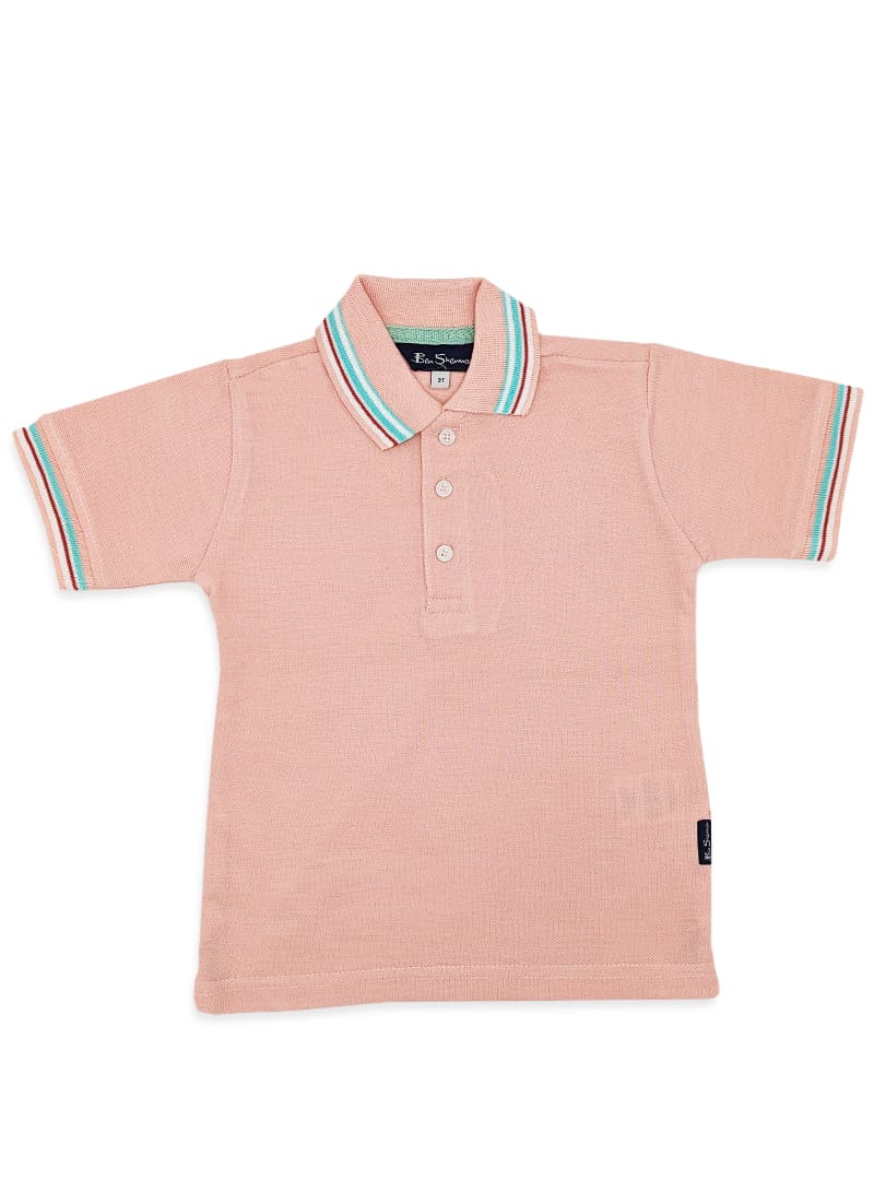 HALF SLEEVE BOYS POLO T-SHIRT - Pink – Kids Mania