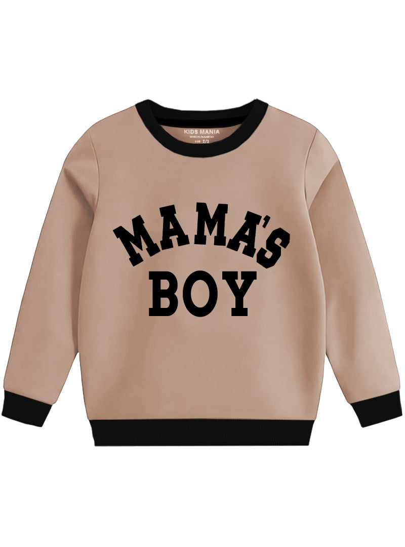 Boys Warm Fleece Sweatshirt - Mama's Boys - 1