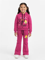 Bee Mine Honeycomb Fleece Hoodie Set For Girls