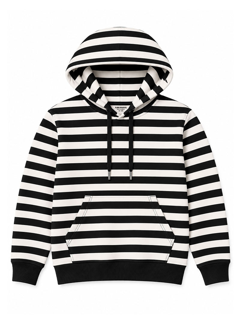 Boys Hoodie Mono Stripe Essential