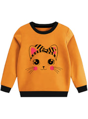 Cute Cat Print Girls Sweatshirt