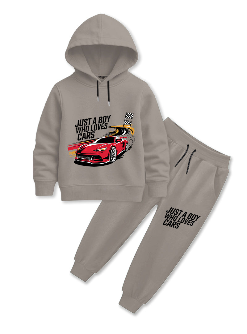 Boys Winter Hoodie Set Little Speedster Graphic