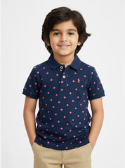 Navy Blush Dot Polo