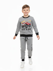 Ready Let's Go Truck Printed Tracksuit For Boys