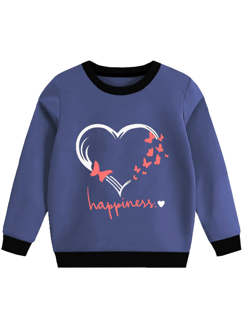 Children's Round Neck Sweatshirt - Happiness