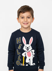 Hello Rabbit Printed Boys Sweatshirt
